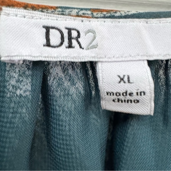 Peplum Floral Blouse DR2 Women XL Sheer Long Sleeve - Picture 4 of 7